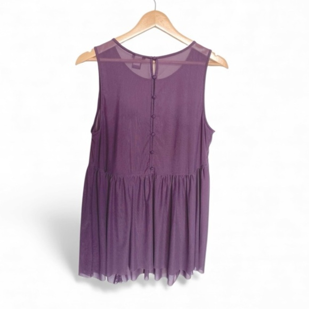 TORRID SHEER RUFFLE SLEEVELESS TOP WOMENS SIZE 1 - Picture 2 of 6